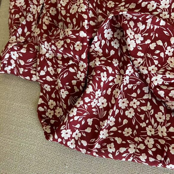 Reformation Liya Midi Dress Sz4 Flower Girl Red Floral Slip Casual French - Picture 8 of 10